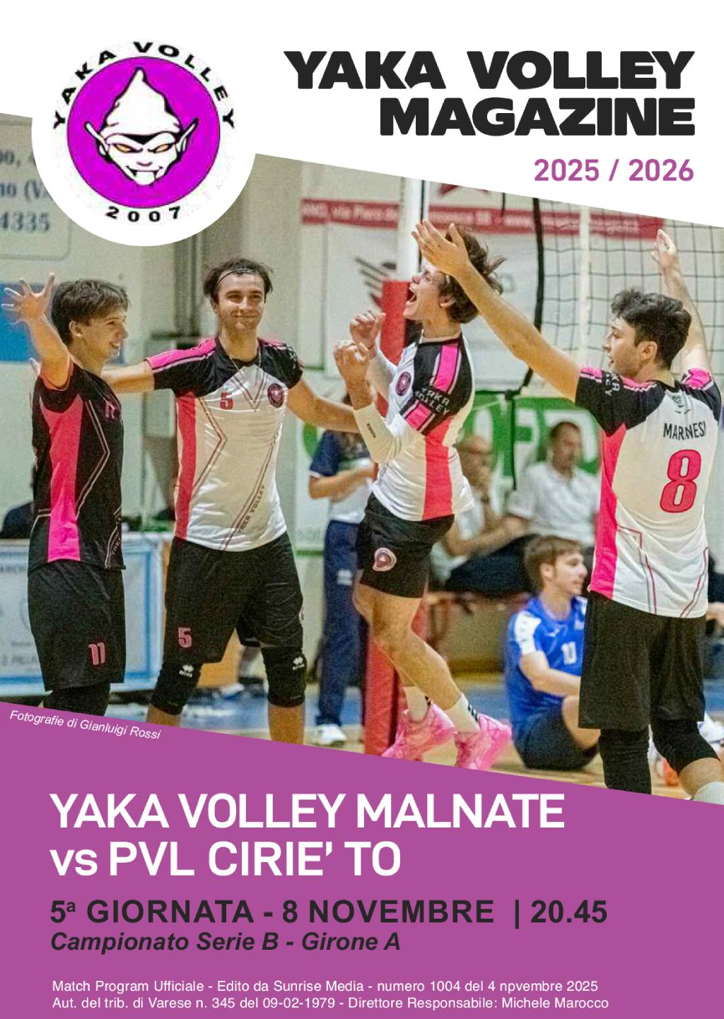 Match Program Yaka Volley Malnate